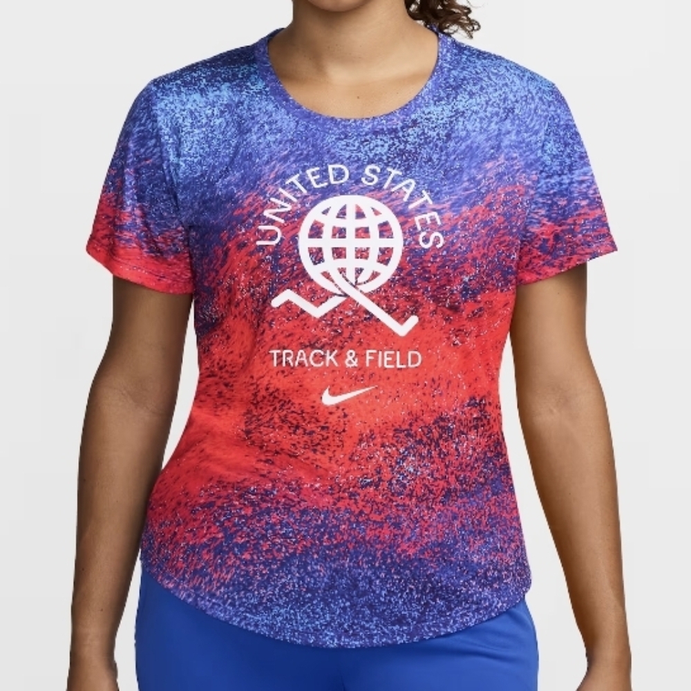 Nike Miler Dri Fit Track And Field Team USA Womens XS Running Shirt